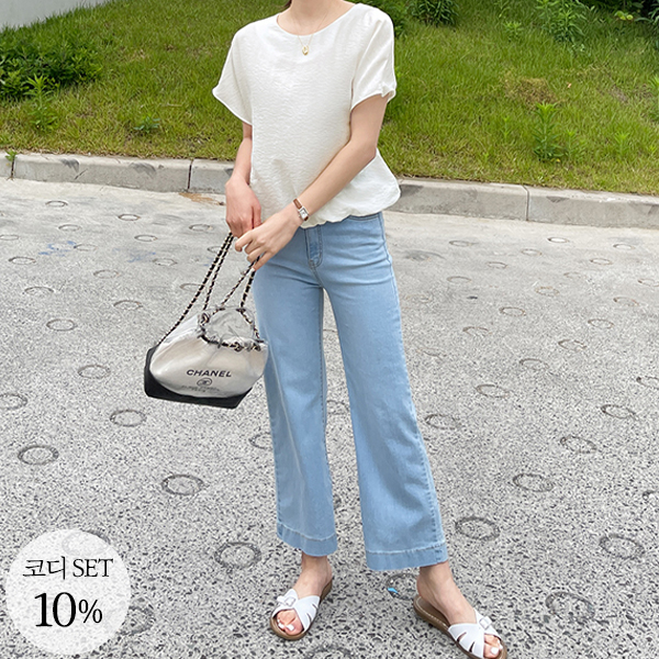 [[코디set]아론셔링블라우스 C052424+키작아도괜찮진29탄(여름일자) MA04154(키작진VER.145)] 캔마트
